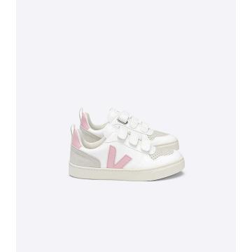 Veja V-10 STRAPS CWL Schoenen Kinderen White/Pink | NL 801KOR